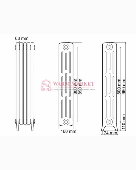 Чугунный радиатор Demir Dokum Tower 4096