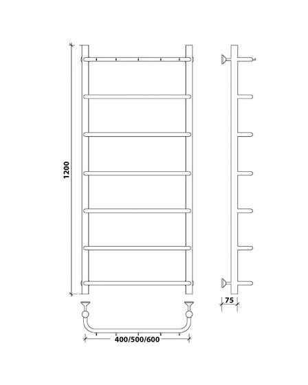 Водяной полотенцесушитель Secado Мерида 1 К из нержавеющей стали