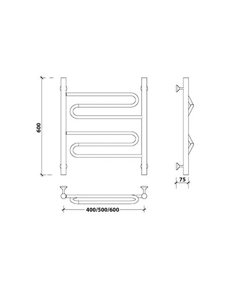 Водяной полотенцесушитель Secado Валенсия 1 из нержавеющей стали