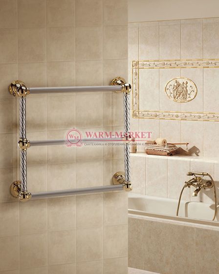 Полотенцесушитель Warmer Vintage в ретро стиле 500х500 мм, 3 перекладины
