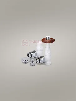 Комплект серии Old Style для подключения чугунного радиатора 1/2" угловой, белый