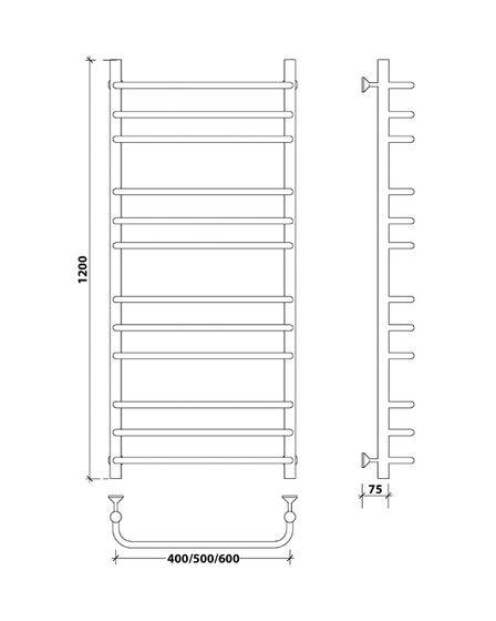 Водяной полотенцесушитель Secado Мерида 3 из нержавеющей стали