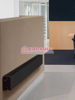 DiaNorm Plan Ventil Compact FCV21s , высотой 200 мм - радиатор c гладкой панелью и нижним/боковым подключением черного цвета