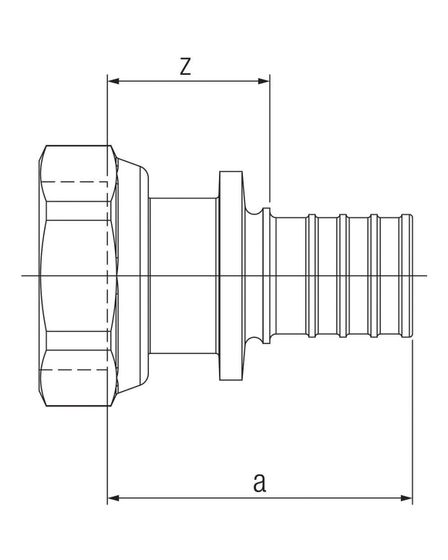 Переходник с накидной гайкой REHAU 16-G 1/2 RX