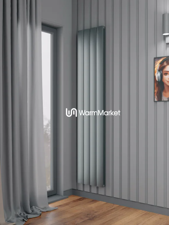 Вертикальный электрический алюминиевый радиатор Axxinot Barkas VE 1000 высотой 1030 мм