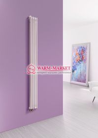 Вертикальный трубчатый радиатор Purmo Delta Lazerline 2180-4 секции, двухтрубный нижнее правое/левое подключение с вентилем.
