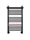 Mini P 800х400 - узкий электрический полотенцесушитель с полкой из нержавеющей стали 400 мм. шириной, черный.