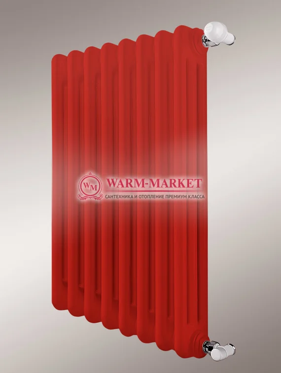Трубчатый радиатор Dia Norm 2057 двухтрубный с боковым подключением красного цвета