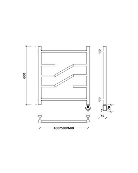 Электрический полотенцесушитель Secado Риволи из нержавеющей стали