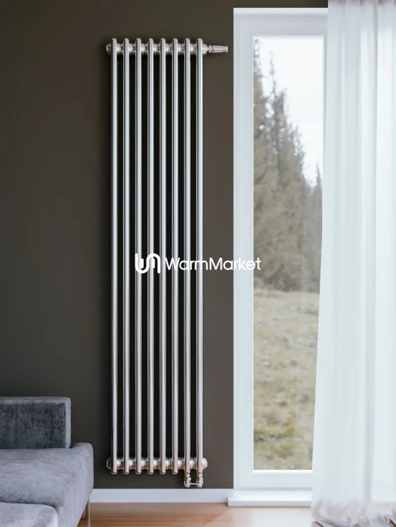 Axxinot Sentir Chrome 2180 - вертикальный трубчатый радиатор, нижнее подключение с термовентилем N69 твв