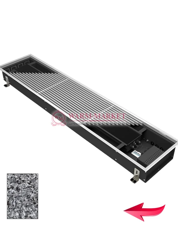 Конвектор внутрипольный Varmann Ntherm без вентилятора c алюминиевой решеткой, декорированной под гранит