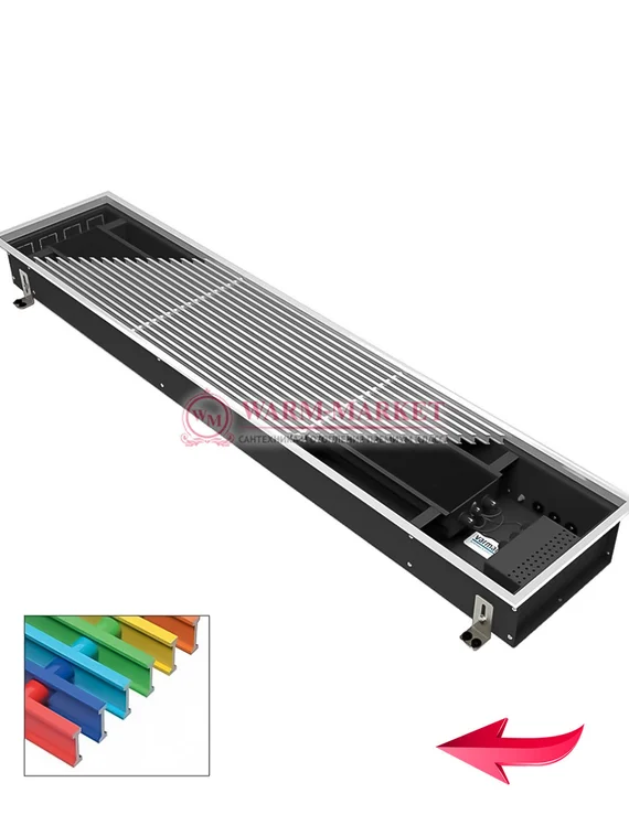 Конвектор внутрипольный Varmann Ntherm без вентилятора c алюминиевой решеткой цвета Ral