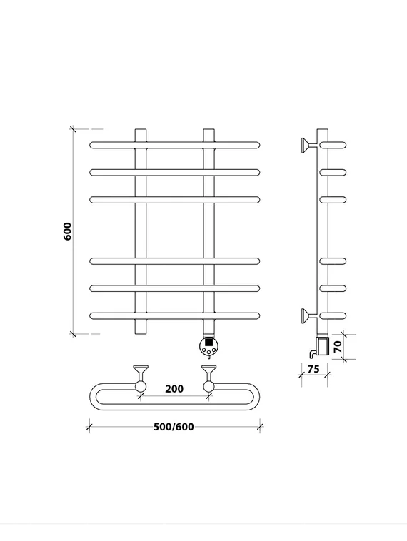 Электрический полотенцесушитель Secado Венеция 3 из нержавеющей стали