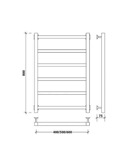 Водяной полотенцесушитель Secado Корато 1 из нержавеющей стали, черный
