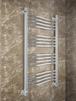 Fluid White -  белый водяной полотенцесушитель слегка изогнутой формы