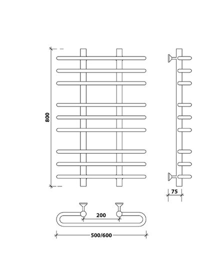Водяной полотенцесушитель Secado Венеция 3 из нержавеющей стали
