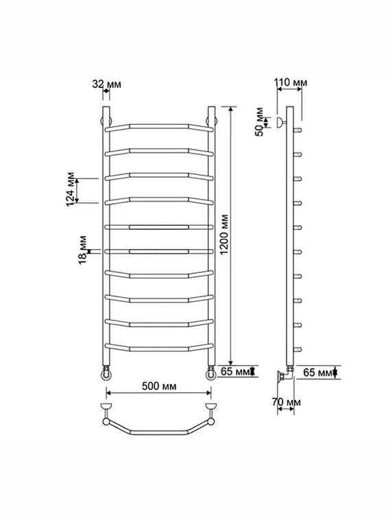 Электрический полотенцесушитель Secado Агата 1 из латуни