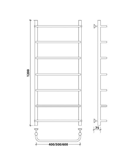 Водяной полотенцесушитель Secado Мерида 1 из нержавеющей стали