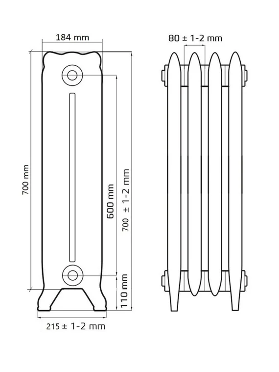Windsor 600 - чугунный дизайн радиатор