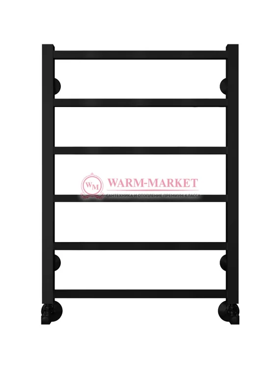 Контур П6-3 - водяной полотенцесушитель, нижнее подключение, черный