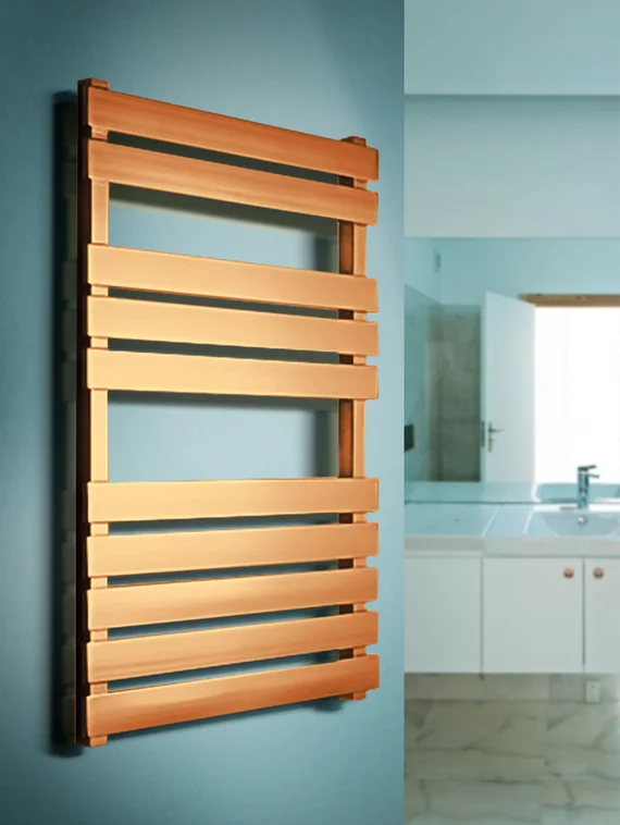 Dzhulia - дизайн полотенцесушитель с прямоугольным профилем бронза