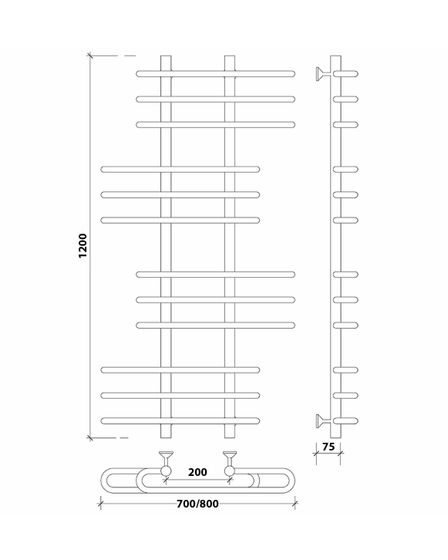 Водяной полотенцесушитель Secado Венеция 6 из нержавеющей стали