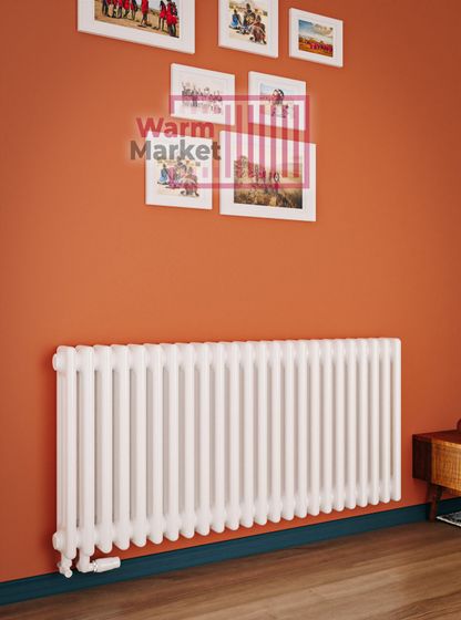 Трубчатый радиатор Solira 3060 N69 твв нижнее подключение с термостатикой, черный (RAL 9005)