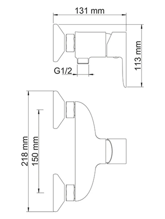 Смеситель для душа черный 3502-Bl