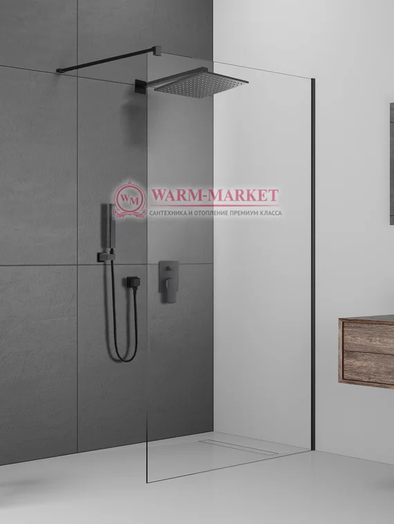 Душевой набор Warmer Black Line FL Cube 30039005-10D