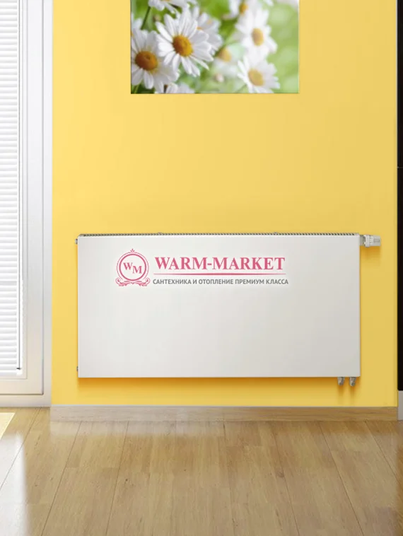 Dia Norm Plan Ventil Compact FCV 11, высотой 500 мм - гладкий панельный радиатор c нижним подключением белый