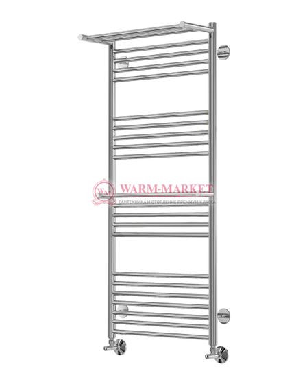 Аврора П22-3 - водяной полотенцесушитель с двумя полками, нижнее подключение, черный