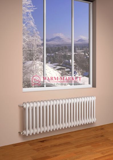 Трубчатый радиатор Purmo Delta 2057-22 секции, двухтрубный с боковым подключением.