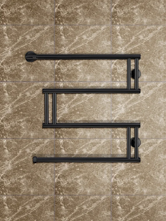 Водяной полотенцесушитель High-Tech model "М" черного цвета