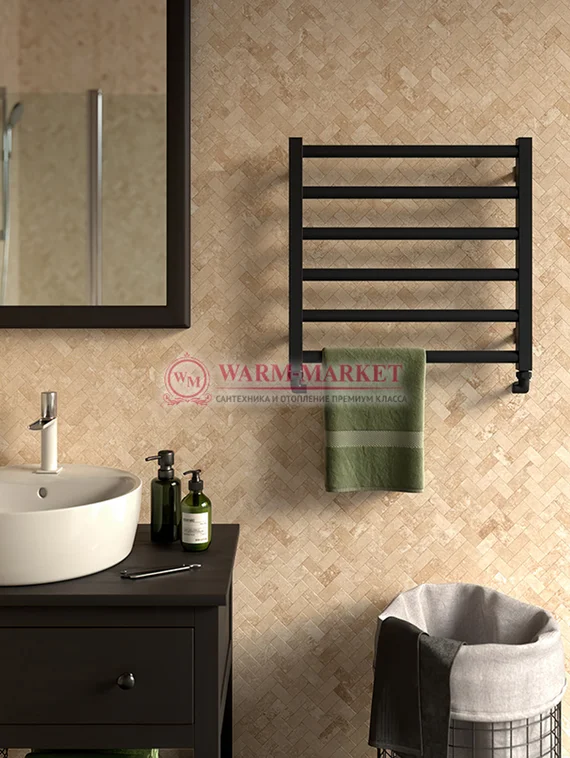 Mandarino Tubo 500х500 - цветной полотенцесушитель из анодированного алюминия, модель 6/1