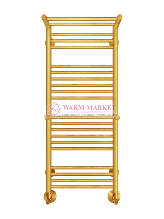 Аврора П20-2 - электрический полотенцесушитель с двумя полками, цвет золото