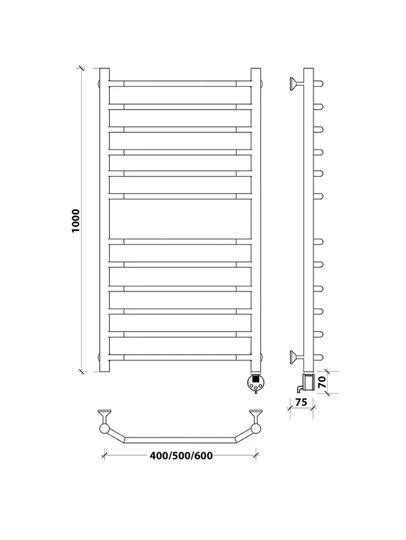 Электрический полотенцесушитель Secado Агата 4 из нержавеющей стали