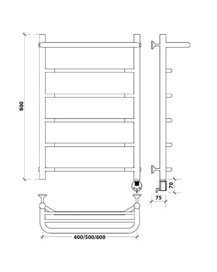 Электрический полотенцесушитель Secado Агата 1 СП из нержавеющей стали