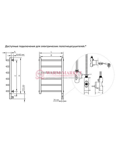 Полотенцесушитель ArtofSpace Monroe