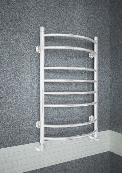 Forma White - белый полотенцесушитель шириной 400 мм, выпуклый вперед