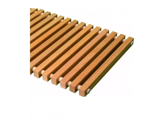 Деревянная решетка Бриз рулонная (дуб)  шириной 380 мм
