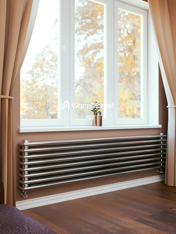 Axxinot Sentir Chrome Z 3180 - горизонтальный трубчатый радиатор шириной 1800 мм, нижнее разнесенное подключение