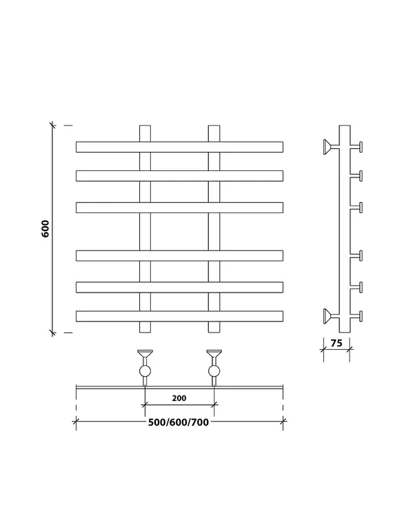 Водяной полотенцесушитель Secado Понтида 4 из нержавеющей стали