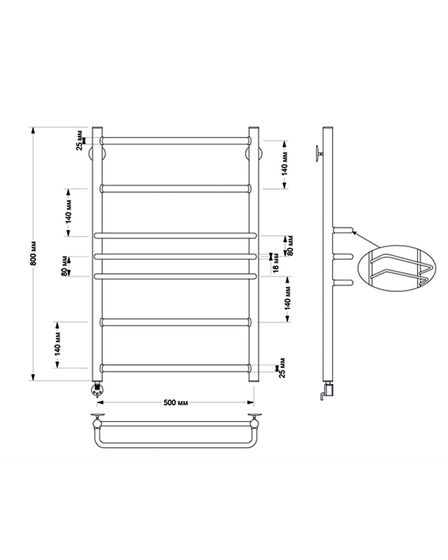 Электрический полотенцесушитель Secado Триест из латуни