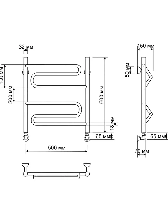 Водяной полотенцесушитель Secado Валенсия из латуни