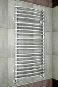 Mario White - белый полотенцесушитель выгнутый вперед