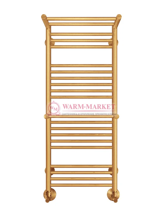 Аврора П20-2 - водяной полотенцесушитель с двумя полками, нижнее подключение, цвет бронза