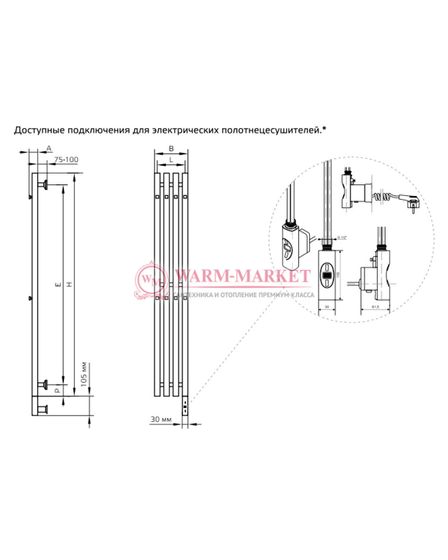 Полотенцесушитель ArtofSpace Corsica H