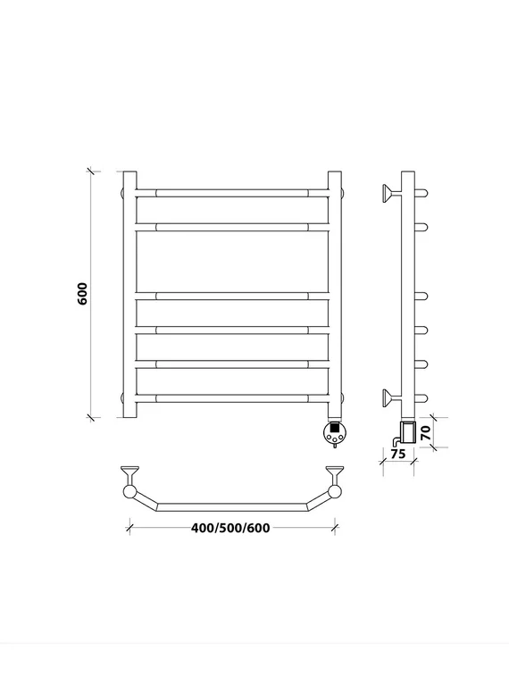Электрический полотенцесушитель Secado Агата 5 из нержавеющей стали