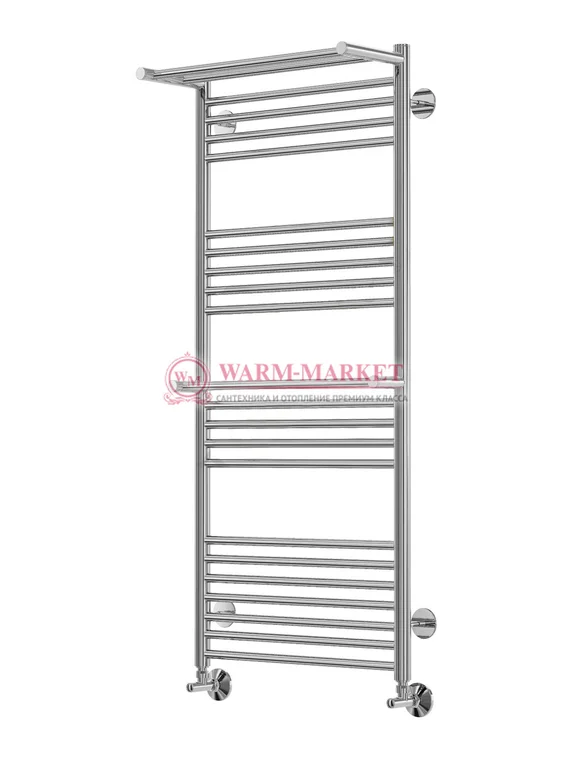 Аврора П22-3 - водяной полотенцесушитель с двумя полками, нижнее подключение, цвет золото