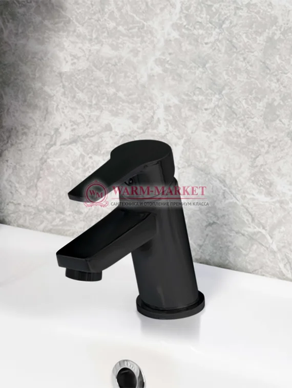 Смеситель умывальника черный Rhin 4403-Bl